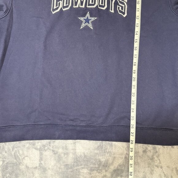 Y2K Reebok NFL Dallas Cowboys Pullover Sweatshirt Men's L Navy Blue - Picture 6 of 8